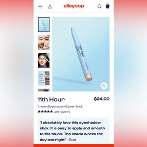 Alleyoop 11th Hour Cream Eyeshadow and Liner Stick - Baby Pearl NEW in box.